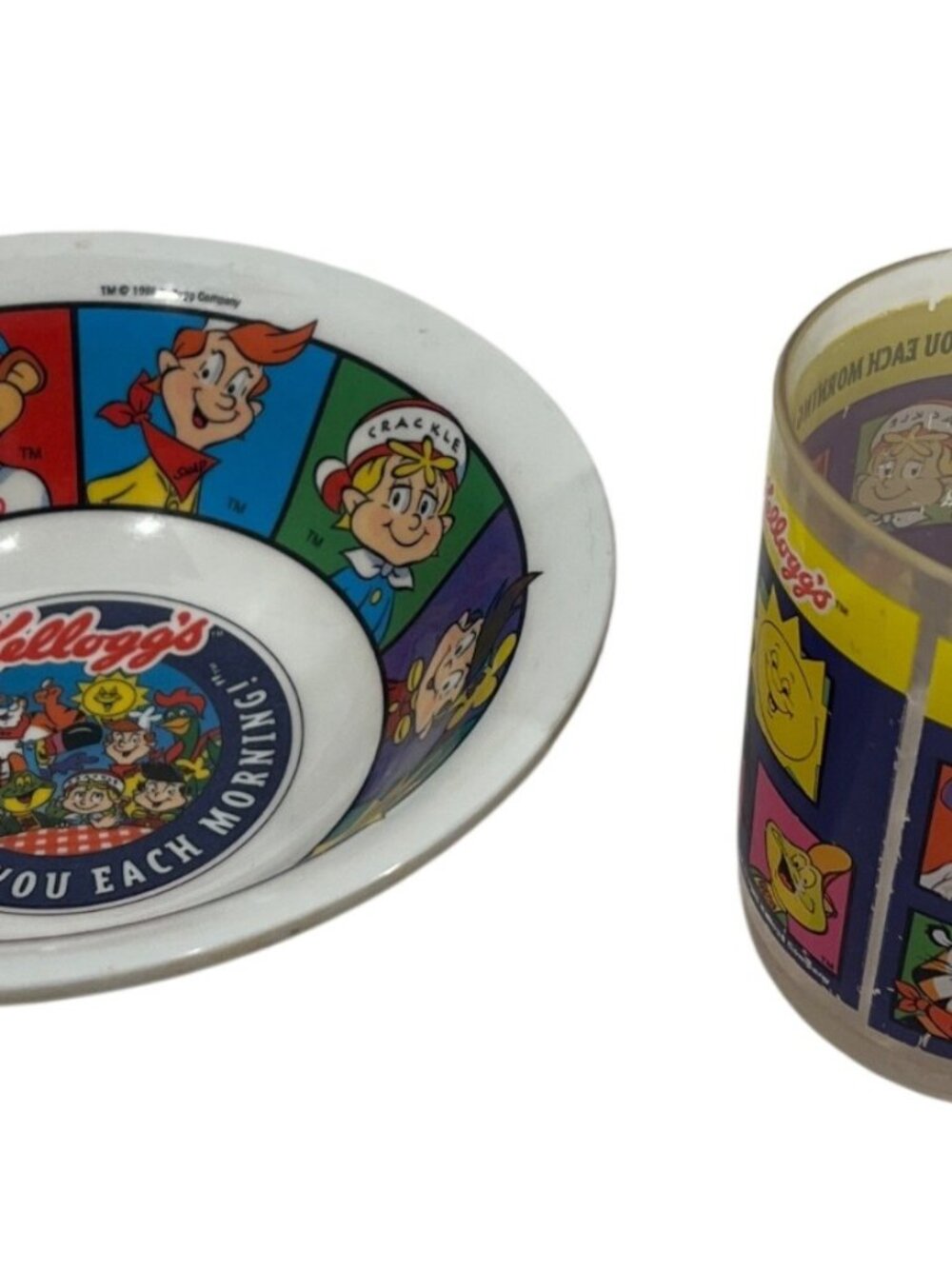 KELLOGGS morning cereal bowl & cup plastic SASCO vintage 1996